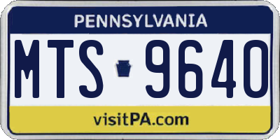 PA license plate MTS9640