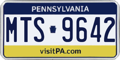 PA license plate MTS9642