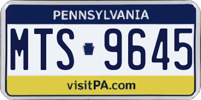 PA license plate MTS9645