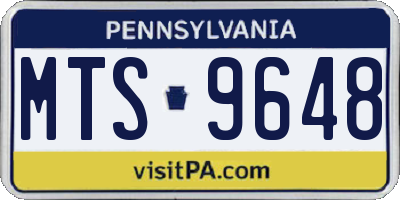 PA license plate MTS9648