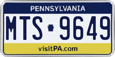 PA license plate MTS9649