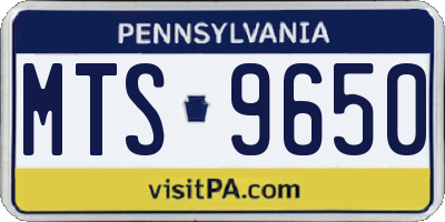 PA license plate MTS9650