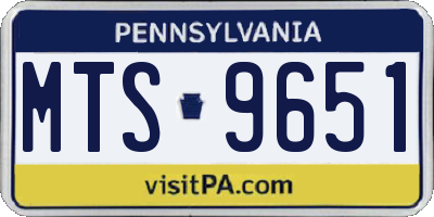 PA license plate MTS9651