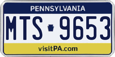 PA license plate MTS9653