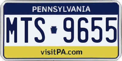 PA license plate MTS9655