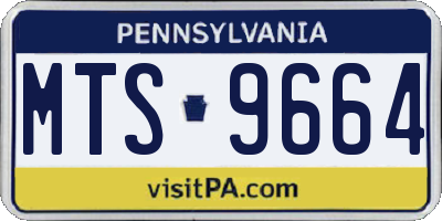 PA license plate MTS9664