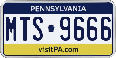 PA license plate MTS9666