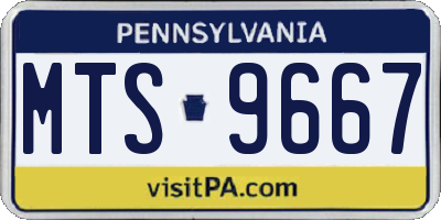 PA license plate MTS9667