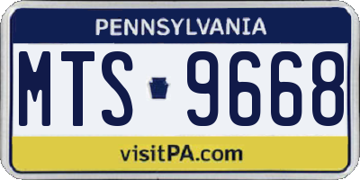 PA license plate MTS9668