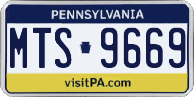 PA license plate MTS9669