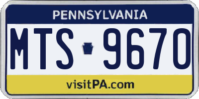 PA license plate MTS9670