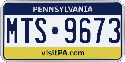 PA license plate MTS9673