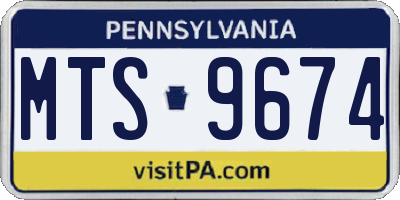 PA license plate MTS9674