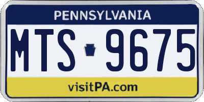 PA license plate MTS9675