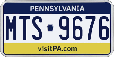 PA license plate MTS9676