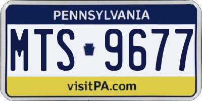 PA license plate MTS9677