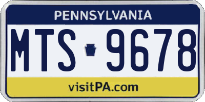 PA license plate MTS9678