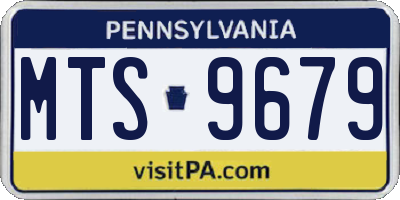 PA license plate MTS9679