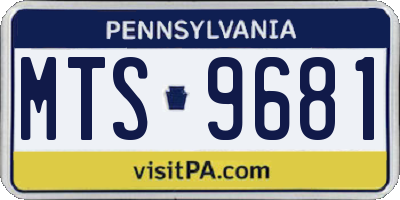 PA license plate MTS9681