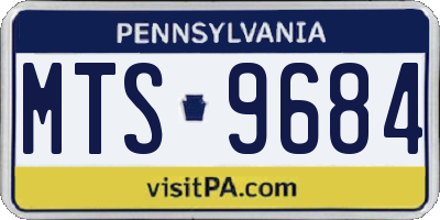 PA license plate MTS9684