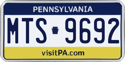 PA license plate MTS9692