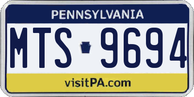 PA license plate MTS9694