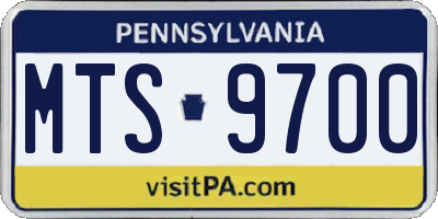 PA license plate MTS9700