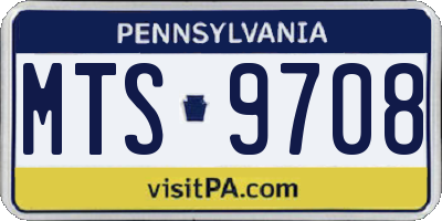 PA license plate MTS9708