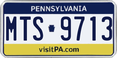 PA license plate MTS9713