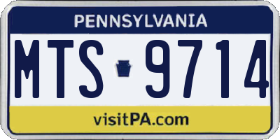 PA license plate MTS9714