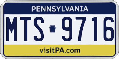 PA license plate MTS9716