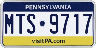 PA license plate MTS9717