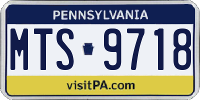 PA license plate MTS9718