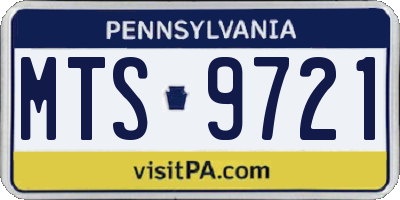 PA license plate MTS9721