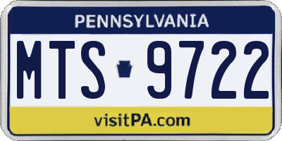 PA license plate MTS9722