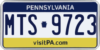 PA license plate MTS9723