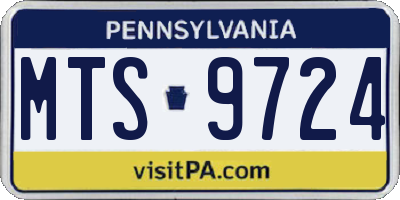 PA license plate MTS9724