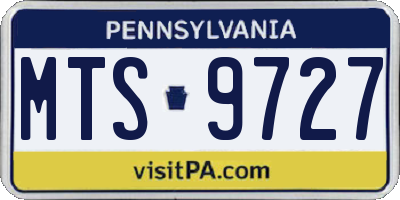 PA license plate MTS9727