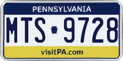 PA license plate MTS9728