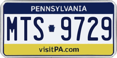 PA license plate MTS9729