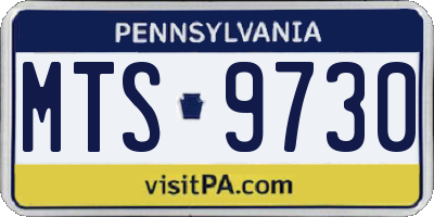 PA license plate MTS9730