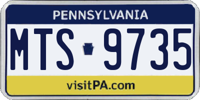 PA license plate MTS9735