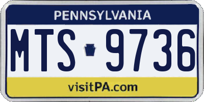 PA license plate MTS9736