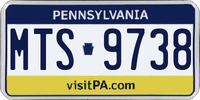 PA license plate MTS9738