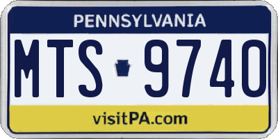 PA license plate MTS9740
