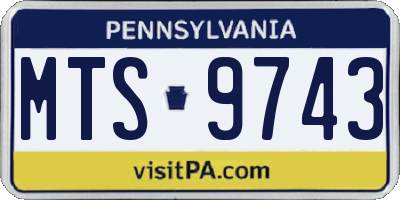 PA license plate MTS9743