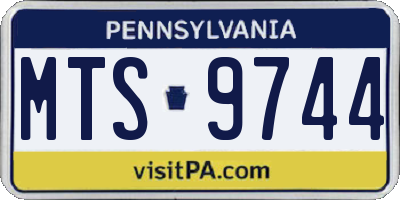 PA license plate MTS9744