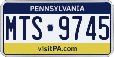 PA license plate MTS9745