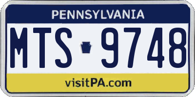 PA license plate MTS9748