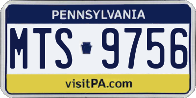 PA license plate MTS9756